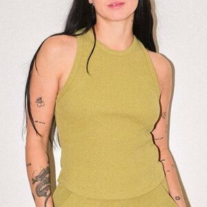 Back Beat Co. Organic Cotton Rib Tank Top, Pistachio